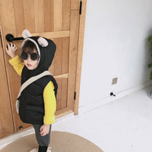 將圖片載入圖庫檢視器 【Y3743】兒童冬季韓版加厚棉馬甲男女童寶寶可愛熊耳朵連帽馬甲-20191012