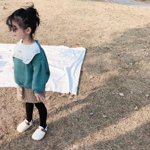 將圖片載入圖庫檢視器 【Y9329】女童寶寶秋冬新款韓版印花大翻領衛衣寬鬆加絨套頭衛衣-20191028