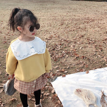 將圖片載入圖庫檢視器 【Y9329】女童寶寶秋冬新款韓版印花大翻領衛衣寬鬆加絨套頭衛衣-20191028