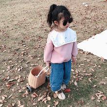 將圖片載入圖庫檢視器 【Y9329】女童寶寶秋冬新款韓版印花大翻領衛衣寬鬆加絨套頭衛衣-20191028