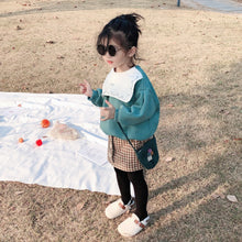 將圖片載入圖庫檢視器 【Y9329】女童寶寶秋冬新款韓版印花大翻領衛衣寬鬆加絨套頭衛衣-20191028