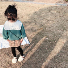 將圖片載入圖庫檢視器 【Y9329】女童寶寶秋冬新款韓版印花大翻領衛衣寬鬆加絨套頭衛衣-20191028