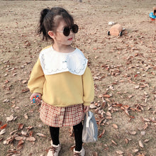 將圖片載入圖庫檢視器 【Y9329】女童寶寶秋冬新款韓版印花大翻領衛衣寬鬆加絨套頭衛衣-20191028
