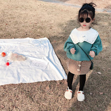 將圖片載入圖庫檢視器 【Y9329】女童寶寶秋冬新款韓版印花大翻領衛衣寬鬆加絨套頭衛衣-20191028