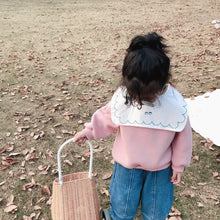 將圖片載入圖庫檢視器 【Y9329】女童寶寶秋冬新款韓版印花大翻領衛衣寬鬆加絨套頭衛衣-20191028