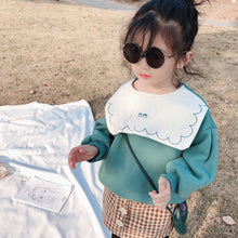 將圖片載入圖庫檢視器 【Y9329】女童寶寶秋冬新款韓版印花大翻領衛衣寬鬆加絨套頭衛衣-20191028