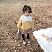 將圖片載入圖庫檢視器 【Y9329】女童寶寶秋冬新款韓版印花大翻領衛衣寬鬆加絨套頭衛衣-20191028