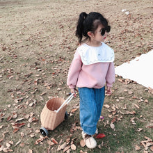 將圖片載入圖庫檢視器 【Y9329】女童寶寶秋冬新款韓版印花大翻領衛衣寬鬆加絨套頭衛衣-20191028