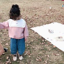 將圖片載入圖庫檢視器 【Y9329】女童寶寶秋冬新款韓版印花大翻領衛衣寬鬆加絨套頭衛衣-20191028