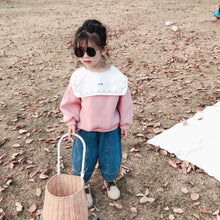 將圖片載入圖庫檢視器 【Y9329】女童寶寶秋冬新款韓版印花大翻領衛衣寬鬆加絨套頭衛衣-20191028