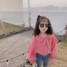 將圖片載入圖庫檢視器 【Y202018】2020春款韓版娃娃領襯衫女童寶寶可愛燈籠袖娃娃衫襯衣-20200304