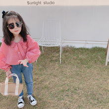 將圖片載入圖庫檢視器 【Y202018】2020春款韓版娃娃領襯衫女童寶寶可愛燈籠袖娃娃衫襯衣-20200304