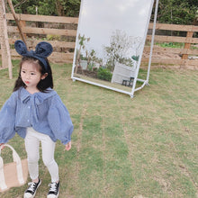 將圖片載入圖庫檢視器 【Y202018】2020春款韓版娃娃領襯衫女童寶寶可愛燈籠袖娃娃衫襯衣-20200304