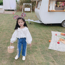 將圖片載入圖庫檢視器 【Y202018】2020春款韓版娃娃領襯衫女童寶寶可愛燈籠袖娃娃衫襯衣-20200304