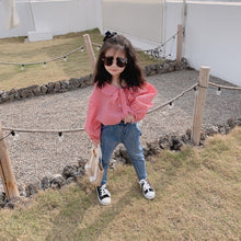 將圖片載入圖庫檢視器 【Y202018】2020春款韓版娃娃領襯衫女童寶寶可愛燈籠袖娃娃衫襯衣-20200304