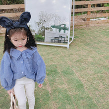 將圖片載入圖庫檢視器 【Y202018】2020春款韓版娃娃領襯衫女童寶寶可愛燈籠袖娃娃衫襯衣-20200304
