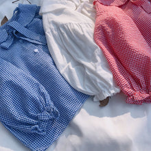 將圖片載入圖庫檢視器 【Y202018】2020春款韓版娃娃領襯衫女童寶寶可愛燈籠袖娃娃衫襯衣-20200304