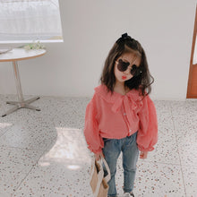將圖片載入圖庫檢視器 【Y202018】2020春款韓版娃娃領襯衫女童寶寶可愛燈籠袖娃娃衫襯衣-20200304