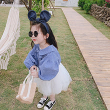 將圖片載入圖庫檢視器 【Y202018】2020春款韓版娃娃領襯衫女童寶寶可愛燈籠袖娃娃衫襯衣-20200304