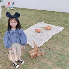 將圖片載入圖庫檢視器 【Y202018】2020春款韓版娃娃領襯衫女童寶寶可愛燈籠袖娃娃衫襯衣-20200304