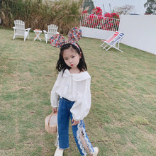 將圖片載入圖庫檢視器 【Y202018】2020春款韓版娃娃領襯衫女童寶寶可愛燈籠袖娃娃衫襯衣-20200304