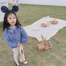 將圖片載入圖庫檢視器 【Y202018】2020春款韓版娃娃領襯衫女童寶寶可愛燈籠袖娃娃衫襯衣-20200304