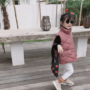 【Y7236】男女童寶寶冬季新款韓版棉馬甲兒童保暖加厚坎肩純色外套-20191012