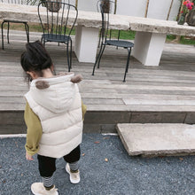 將圖片載入圖庫檢視器 【Y3743】兒童冬季韓版加厚棉馬甲男女童寶寶可愛熊耳朵連帽馬甲-20191012
