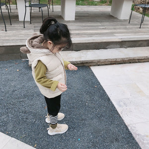 【Y3743】兒童冬季韓版加厚棉馬甲男女童寶寶可愛熊耳朵連帽馬甲-20191012
