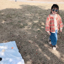 將圖片載入圖庫檢視器 【Y93335】2019冬季新款韓版格子毛毛外套女童寶寶加絨寬鬆毛毛外套-20191028
