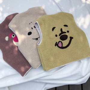 【W9328】兒童秋冬夾棉毛馬甲男女寶韓版卡通刺繡羊羔絨馬甲雙面穿-20191028