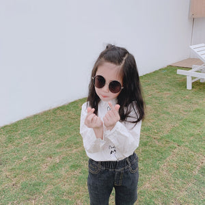 【Y202023】女童春季新款可愛動物襯衫女寶寶全棉長袖襯衣百搭上衣-20200220