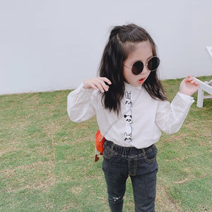 【Y202023】女童春季新款可愛動物襯衫女寶寶全棉長袖襯衣百搭上衣-20200220