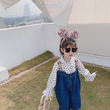 將圖片載入圖庫檢視器 【Y202036】女童襯衫2020春季洋氣蝴蝶結領娃娃衫女寶寶波點可愛襯衣-20200304
