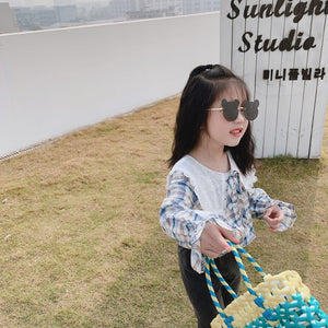 【Y20207】2020春季新款韓版甜美大翻領格子襯衫女童寶寶小清新襯衣-20200220