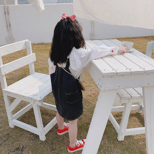 【Y202027】女童春季日系軟妹蝴蝶結兔耳朵荷葉花邊拼接娃娃領白襯衫-20200220