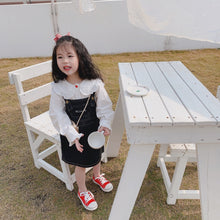 將圖片載入圖庫檢視器 【Y202027】女童春季日系軟妹蝴蝶結兔耳朵荷葉花邊拼接娃娃領白襯衫-20200220
