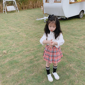 【Y202030】2020春季韓版日系軟妹娃娃領襯衫女童寶寶學院風白襯衫-20200220