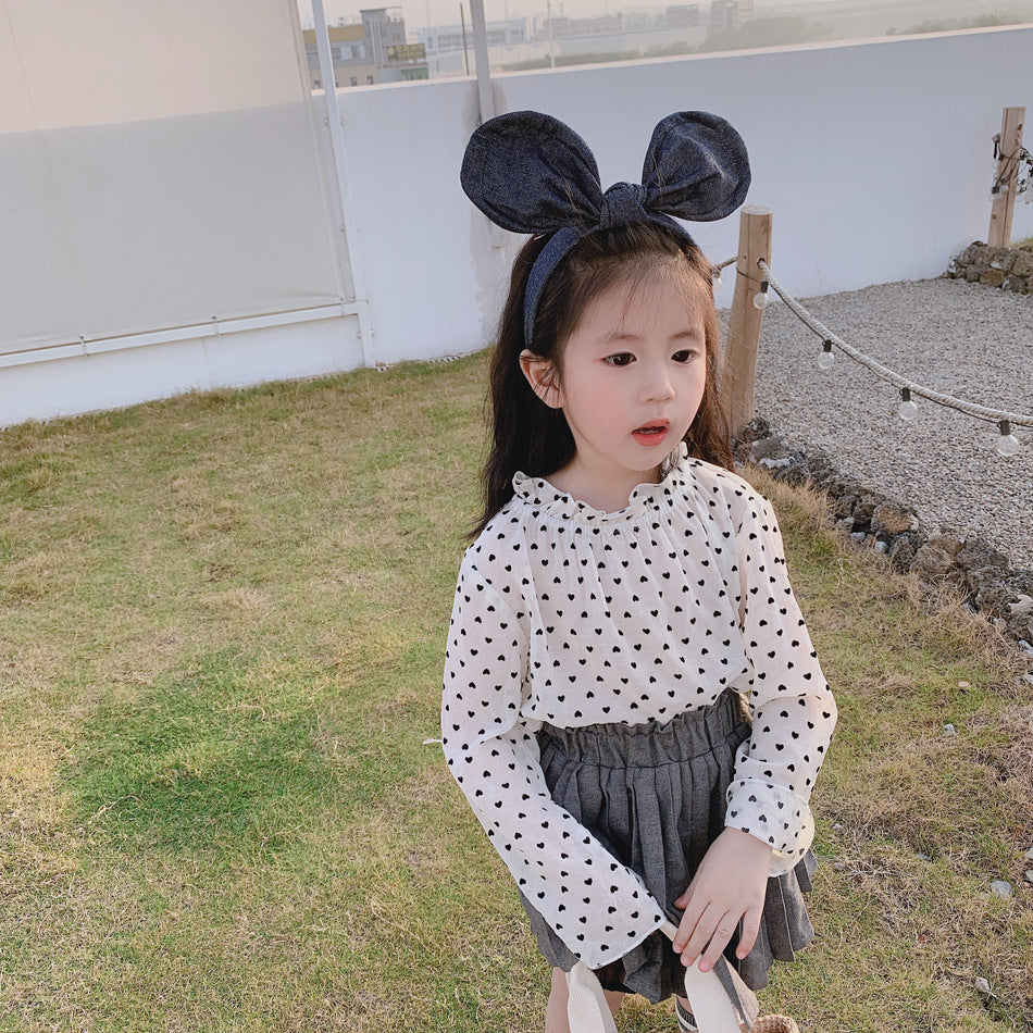 【Y202015】2020春季新款韓版小愛心雪紡衫女童寶寶洋氣百搭氣質襯衫-20200220