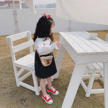 將圖片載入圖庫檢視器 【Y202027】女童春季日系軟妹蝴蝶結兔耳朵荷葉花邊拼接娃娃領白襯衫-20200220
