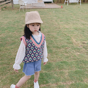 【Y202037】2020春季新款韓版女童全蕾絲打底衫花朵鏤空甜美打底上衣-20200220