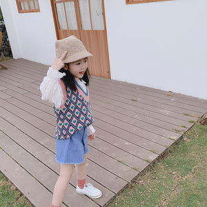 【Y202037】2020春季新款韓版女童全蕾絲打底衫花朵鏤空甜美打底上衣-20200220