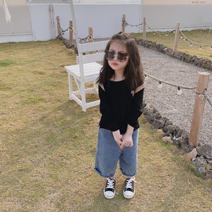 【Y202031】兒童春季新款韓版寬鬆T恤男女寶寶卡通印花打底衫長袖T恤-20200220