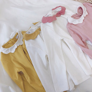 【Y201001】2020春季新款韓版女童木耳邊領打底衫寶寶花瓣領上衣-20200320