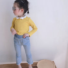將圖片載入圖庫檢視器 【Y201001】2020春季新款韓版女童木耳邊領打底衫寶寶花瓣領上衣-20200320
