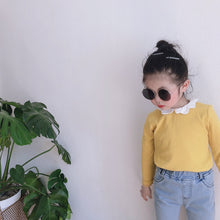 將圖片載入圖庫檢視器 【Y201001】2020春季新款韓版女童木耳邊領打底衫寶寶花瓣領上衣-20200320
