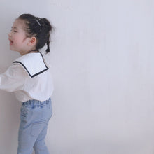 將圖片載入圖庫檢視器 【Y201009】2020女童春季新款韓版方領娃娃衫女寶寶可愛海軍領襯衫-20200320
